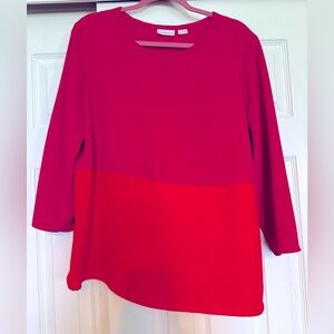 Liz Claiborne Women's Pink and Orange Colorblock Tunic Top